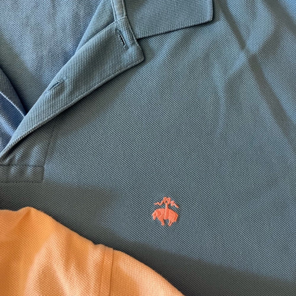 Set of Three Brooks Brothers Polo Shirts - Navy, Pink, and Blue - Picture 5 of 9